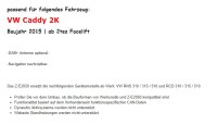 VW Caddy 2K ab 2015 | Zenec Z-E2055 | 2-DIN Autoradio mit Bluetooth | DAB+ | USB
