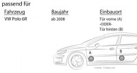 Lautsprecher Boxen Kenwood KFC-S1766 - 16,5cm 2-Wege Koax Auto Einbauzubehör - Einbauset passend für VW Polo 6R Front Heck - justSOUND