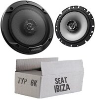 Lautsprecher Boxen Kenwood KFC-S1766 - 16,5cm 2-Wege Koax Auto Einbauzubehör - Einbauset passend für Seat Ibiza 6K FL Front - justSOUND