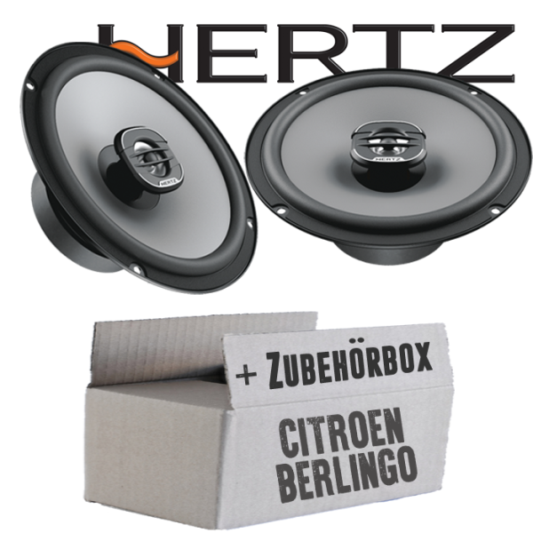 Lautsprecher Boxen Hertz X 165 - 16,5cm Koax Auto Einbauzubehör - Einbauset passend für Citroen Berlingo 1 - justSOUND