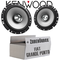 Lautsprecher Boxen Kenwood KFC-S1756 - 16,5cm Koax Auto Einbauzubehör - Einbauset passend für Fiat Grande Punto 199 Front - justSOUND
