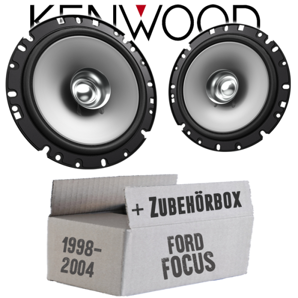 Lautsprecher Boxen Kenwood KFC-S1756 - 16,5cm Koax Auto Einbauzubehör - Einbauset passend für Ford Focus 1 Front Heck - justSOUND
