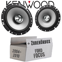 Lautsprecher Boxen Kenwood KFC-S1756 - 16,5cm Koax Auto Einbauzubehör - Einbauset passend für Ford Focus 2 Front - justSOUND