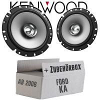 Lautsprecher Boxen Kenwood KFC-S1756 - 16,5cm Koax Auto Einbauzubehör - Einbauset passend für Ford KA 2 RU8 - justSOUND