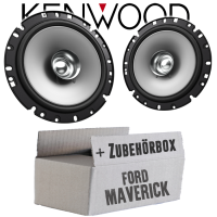 Lautsprecher Boxen Kenwood KFC-S1756 - 16,5cm Koax Auto Einbauzubehör - Einbauset passend für Ford Maverick 2 Front Heck - justSOUND