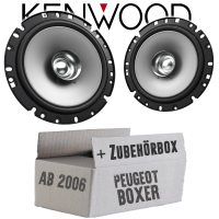 Lautsprecher Boxen Kenwood KFC-S1756 - 16,5cm Koax Auto Einbauzubehör - Einbauset passend für Peugeot Boxer 2 - justSOUND