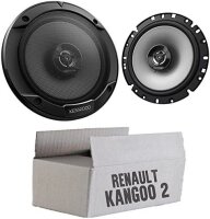 Lautsprecher Boxen Kenwood KFC-S1766 - 16,5cm 2-Wege Koax Auto Einbauzubehör - Einbauset passend für Renault Kangoo 2 Front - justSOUND