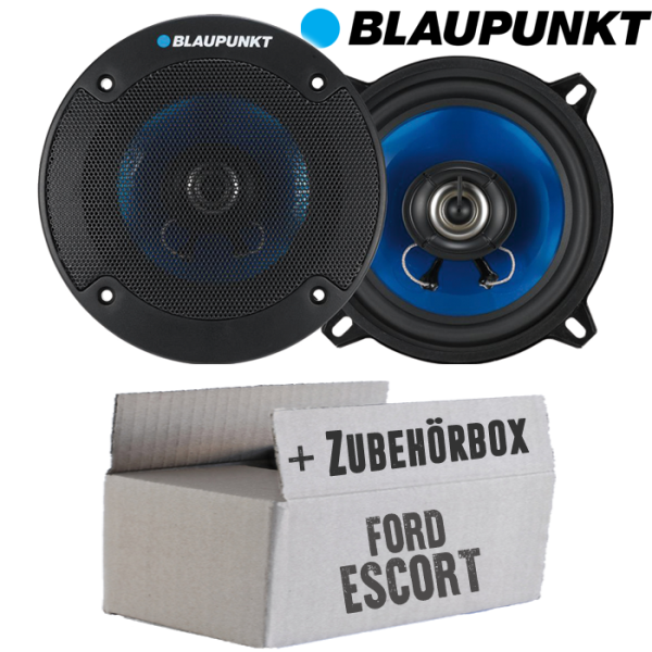 Lautsprecher Boxen Blaupunkt ICx542 - 13cm 2-Wege Auto Einbauzubehör - Einbauset passend für Ford Escort Turnier Cabrio Heck - justSOUND