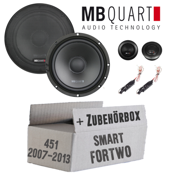 Lautsprecher Boxen MB Quart QS165 - 16,5cm Kompo Auto Einbauzuebehör - Einbauset passend für Smart ForTwo 451 Front - justSOUND