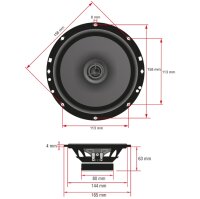 Ampire CPX165 - Koaxial-Lautsprecher mit 16mm Seidenkalotte, ohne Gitter, 16.5cm (Paar)
