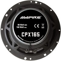 Ampire CPX165 - Koaxial-Lautsprecher mit 16mm Seidenkalotte, ohne Gitter, 16.5cm (Paar)
