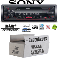 Autoradio Radio Sony DSX-A310DAB - DAB+ | MP3/USB - Einbauzubehör - Einbauset passend für Nissan Almera bis 2006 - justSOUND
