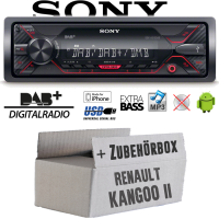 Autoradio Radio Sony DSX-A310DAB - DAB+ | MP3/USB - Einbauzubehör - Einbauset passend für Renault Kangoo 2 - justSOUND
