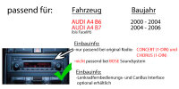 Autoradio Radio mit MEX-N7300BD | Bluetooth | DAB+ | CD/MP3/USB MultiColor iPhone - Android Auto - Einbauzubehör - EINBAUSET für AUDI A4 B6 B7