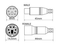 Alpine KWE-CAM5D | Adapterkabel für Kamera-Direktanschluss auf 6-poliges Verbindungskabel WAECO / DOMETIC