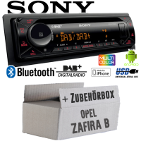 Opel Zafira B - Autoradio Radio mit MEX-N7300BD | Bluetooth | DAB+ | CD/MP3/USB MultiColor iPhone - Android Auto - Einbauzubehör - Einbauset