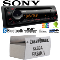 Skoda Fabia 1 - Autoradio Radio mit MEX-N7300BD | Bluetooth | DAB+ | CD/MP3/USB MultiColor iPhone - Android Auto - Einbauzubehör - Einbauset