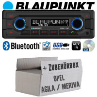 Autoradio Radio Blaupunkt Doha - Bluetooth CD MP3 USB - Einbauzubehör - Einbauset passend für Opel Agila A Meriva A schwarz - justSOUND