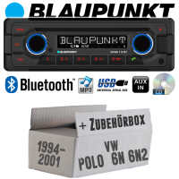 Autoradio Radio Blaupunkt Doha - Bluetooth CD MP3 USB - Einbauzubehör - Einbauset passend für VW Polo 6N + 6N2 - justSOUND