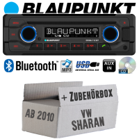 Autoradio Radio Blaupunkt Doha - Bluetooth CD MP3 USB - Einbauzubehör - Einbauset passend für VW Sharan 2 7N - justSOUND