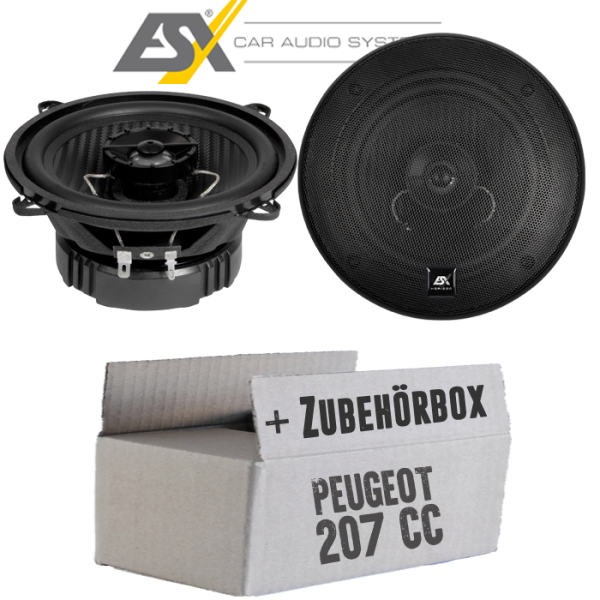 Lautsprecher Boxen ESX HZ52 HORIZON - 13cm Koax Auto Einbausatz - Einbauset passend für Peugeot 207 CC - justSOUND