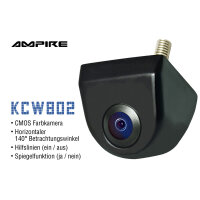 AMPIRE KCW802 | Farb-Rückfahrkamera, Unterbau mit 140° Weitwinkellinse