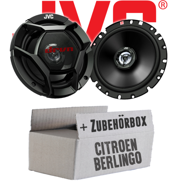JVC CS-DR1720 - 16,5cm 2-Wege Koax-Lautsprecher - Einbauset passend für Citroen Berlingo 1 - justSOUND