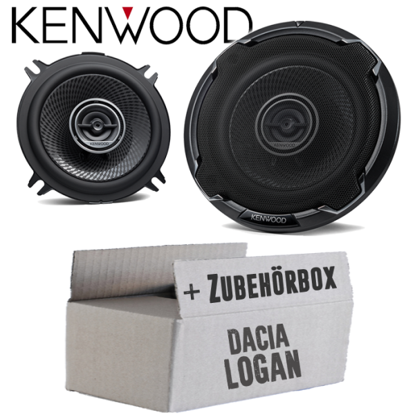 Dacia Logan + MCV - Lautsprecher Boxen Kenwood KFC-PS1396 - 13cm 2-Wege Koax Auto Einbauzubehör - Einbauset