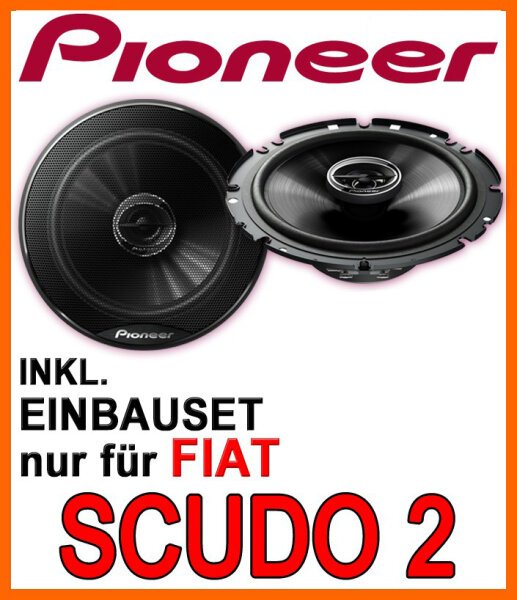 Pioneer TS-G1720F - 16,5cm 2-Wege 300 Watt Koax Einbauset passend für Fiat Scudo 2 - justSOUND