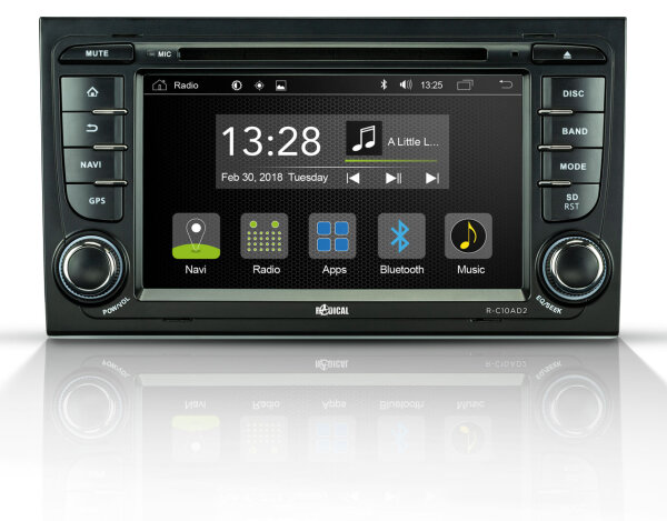 Radical R-C10AD2 für Audi A4 B7 + Seat Exeo | Bluetooth | DVD | USB | CanBus | Lenkrad-Fernbedienung | 2-DIN Autoradio