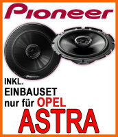 Lautsprecher - Pioneer TS-G1720F - 16,5cm 2-Wege 300 Watt Koax Einbauset passend für Opel Astra F, G, H - justSOUND