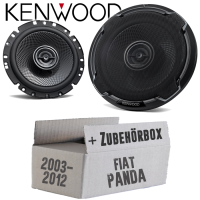 Lautsprecher Boxen Kenwood KFC-PS1796 - 16,5cm 2-Wege Koax Einbauzubehör - Einbauset passend für Fiat Panda 169 Front - justSOUND