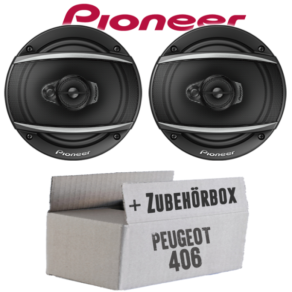 Lautsprecher Boxen Pioneer TS-A1670F - 16 cm 3-Weg Koaxiallautsprecher  Auto Einbausatz - Einbauset passend für Peugeot 406 - justSOUND