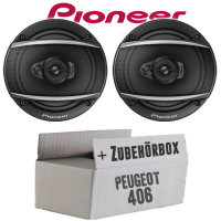 Lautsprecher Boxen Pioneer TS-A1670F - 16 cm 3-Weg Koaxiallautsprecher  Auto Einbausatz - Einbauset passend für Peugeot 406 - justSOUND