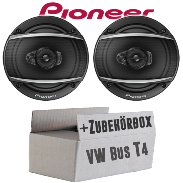 Lautsprecher Boxen Pioneer TS-A1670F - 16 cm 3-Weg Koaxiallautsprecher  Auto Einbausatz - Einbauset passend für VW Bus T4 Front - justSOUND