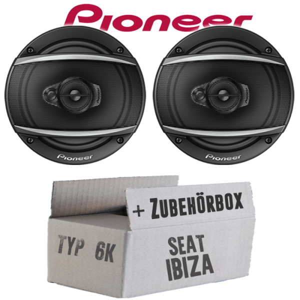Lautsprecher Boxen Pioneer TS-A1670F - 16 cm 3-Weg Koaxiallautsprecher  Auto Einbausatz - Einbauset passend für Seat Ibiza 6K Front - justSOUND