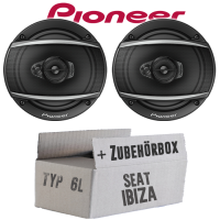Lautsprecher Boxen Pioneer TS-A1670F - 16 cm 3-Weg Koaxiallautsprecher  Auto Einbausatz - Einbauset passend für Seat Ibiza 6L Front Heck - justSOUND