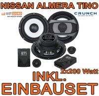 Lautsprecher - Crunch GTi6.2C - 16,5cm Einbauset passend für Nissan Almera + Tino - justSOUND