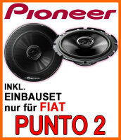 Pioneer TS-G1720F - 16,5cm 2-Wege 300 Watt Koax Einbauset passend für Fiat Punto 2 (Typ 188) - justSOUND