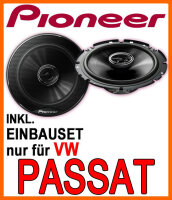 Pioneer TS-G1720F - 2-Wege 300 Watt Koax Lautsprecher - 16,5cm Einbauset passend für VW Passat 3B & 3BG - justSOUND