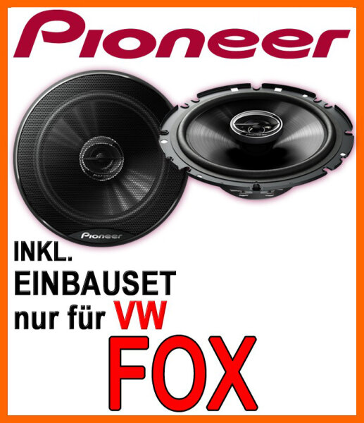 Lautsprecher - Pioneer TS-G1720F - 16,5cm 2-Wege 300 Watt Koax Einbauset passend für VW Fox - justSOUND