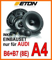 Eton POW 172.2 Compression - 16,5cm 2-Wege System - Einbauset passend für Audi A4 8E - justSOUND
