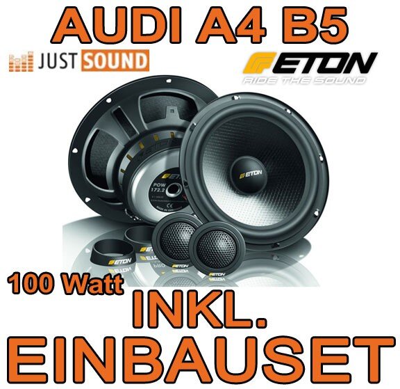 Heck Lautsprecher - Eton POW 172 - 16,5cm Einbauset passend für Audi A4 B5 Limousine - justSOUND