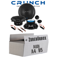Lautsprecher Boxen Crunch GTS5.2C - 13cm 2-Wege System GTS 5.2C Auto Einbauzubehör - Einbauset passend für Audi A4 B5 - justSOUND