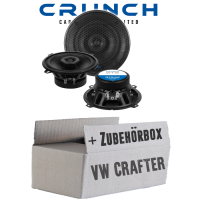 Lautsprecher Boxen Crunch GTS52 - 13cm 2-Wege Koax GTS 52 Auto Einbauzubehör - Einbauset passend für VW Crafter Front - justSOUND