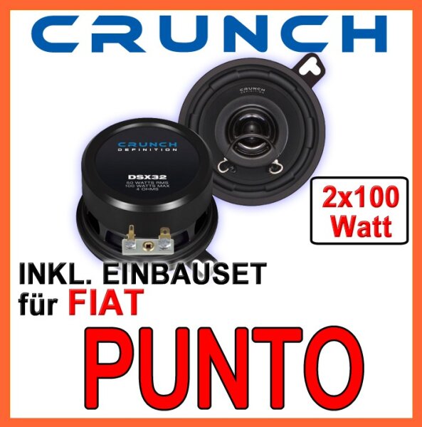 Crunch DSX32 Armaturenbrett Lautsprecher - Einbauset passend für Fiat Punto 1 - justSOUND