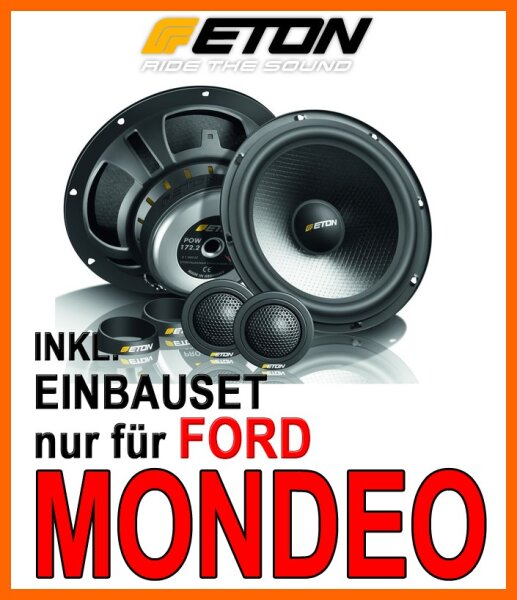 Lautsprecher - Eton POW 172.2 Compression - 16,5cm 2-Wege System - Einbauset passend für Ford Mondeo Mk1, Mk2 & Mk3 - justSOUND