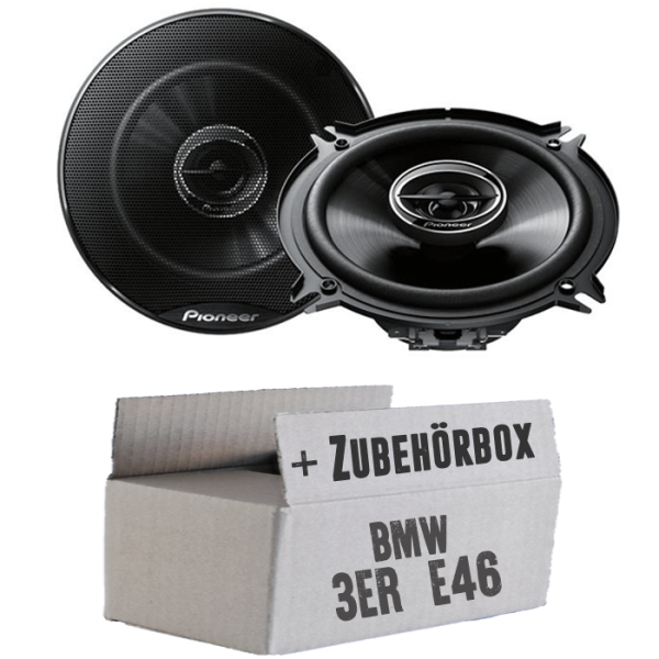 Pioneer TS-G1320F - 13cm 2-Wege Koax Lautsprecher - Einbauset passend für BMW 3er E46 - justSOUND