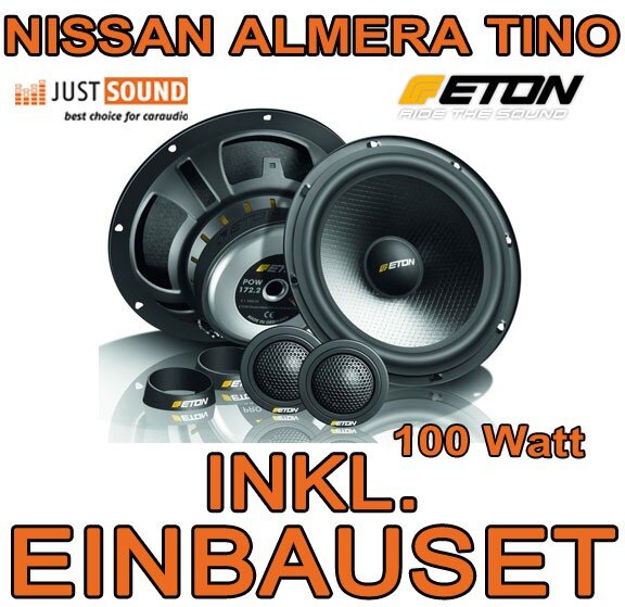 Lautsprecher - Eton POW 172.2 Compression - 16,5cm Einbauset passend für Nissan Almera + Tino - justSOUND